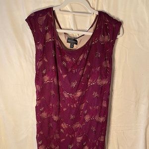 Lace dress with nude lining